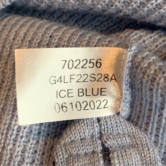 G/Fore Waffle Stitch Hooded Sweater Large Wool Womens Top Golf Ice Blue Soft NEW - Picture 10 of 13